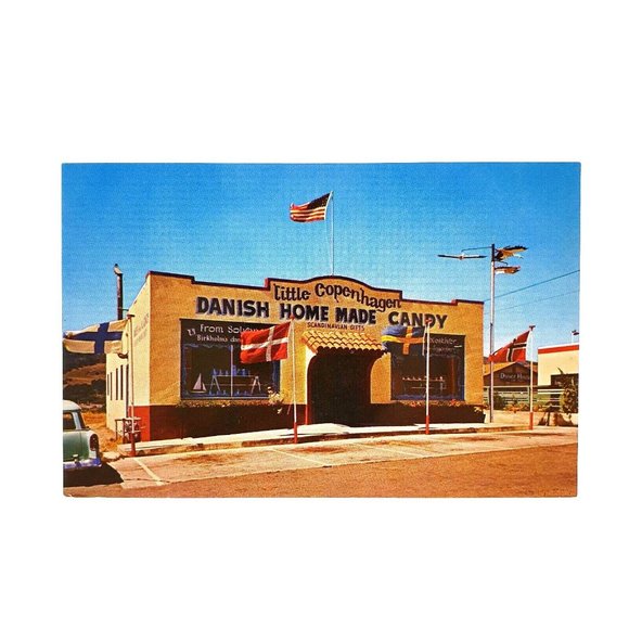 Vintage Postcard Danish Home Made Candy Little Copenhagen Buellton CA SC5911 - Picture 1 of 2